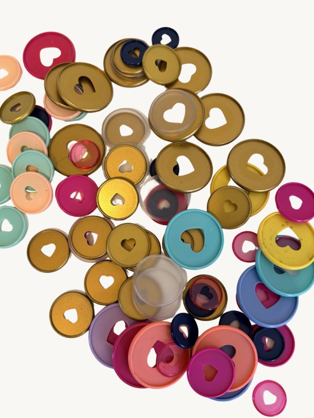 Lot of 80 Happy Planner Discs All 3 Sizes Gold Pink Rainbow